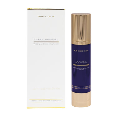 Vital Renew revitalizes, regenerates, and firms loose connective tissue of the skin, enriched with oils of St. John's wort and Aesculus Hippocastanum (Horse Chestnut) extract. Its formulation is suitable for aging, slackened skin, and massaging of scars.